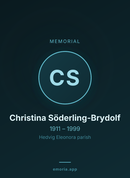 Memorial portrait of Christina Söderling-Brydolf
