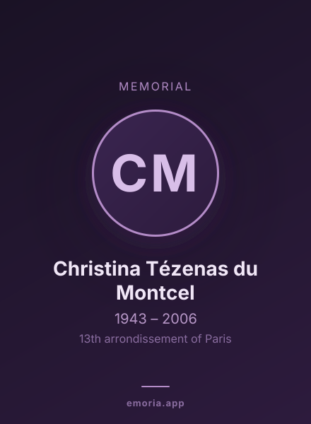 Memorial portrait of Christina Tézenas du Montcel