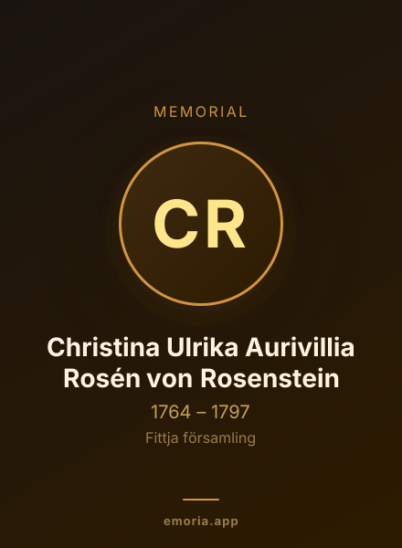 Memorial portrait of Christina Ulrika Aurivillia Rosén von Rosenstein