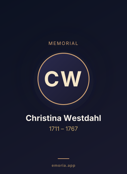 Memorial portrait of Christina Westdahl
