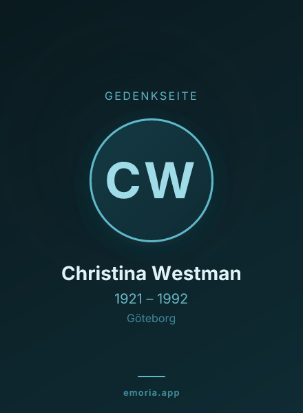 Gedenkportrait von Christina Westman