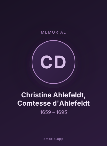 Memorial portrait of Christine Ahlefeldt, Comtesse d'Ahlefeldt