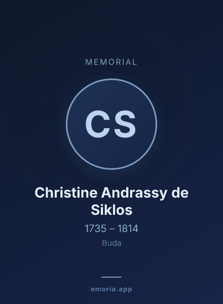 Memorial portrait of Christine Andrassy de Siklos