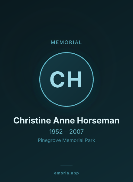Memorial portrait of Christine Anne Horseman