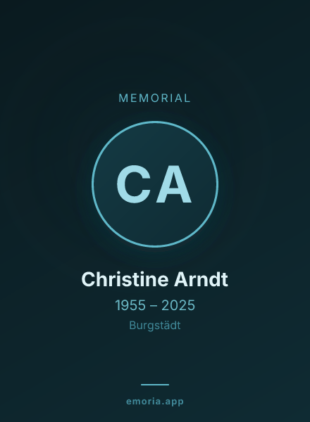 Memorial portrait of Christine Arndt