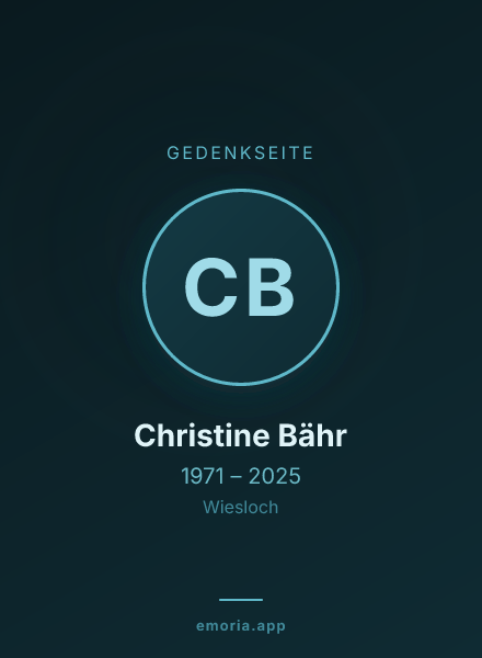 Gedenkportrait von Christine Bähr