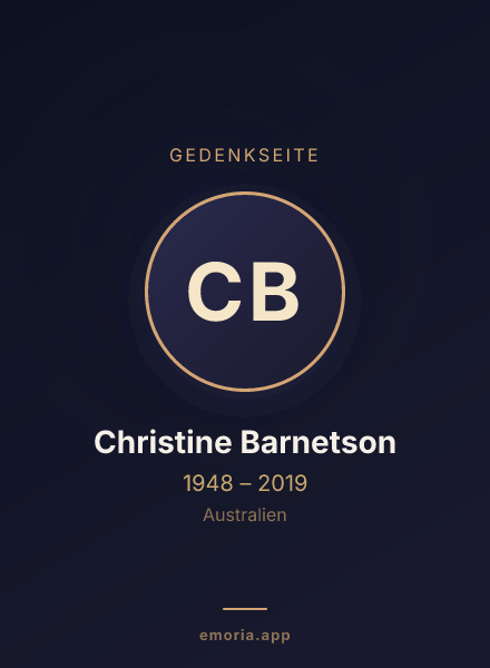 Gedenkportrait von Christine Barnetson