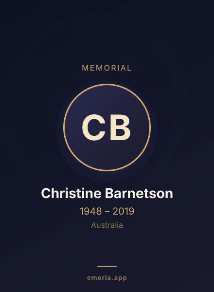 Memorial portrait of Christine Barnetson