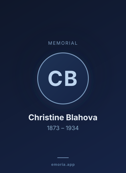 Memorial portrait of Christine Blahova
