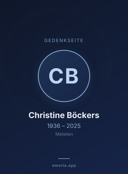 Gedenkportrait von Christine Böckers