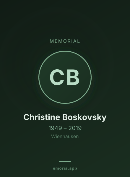 Memorial portrait of Christine Boskovsky