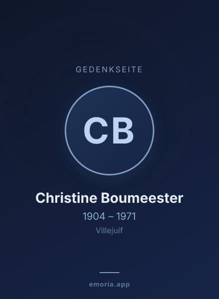 Gedenkportrait von Christine Boumeester