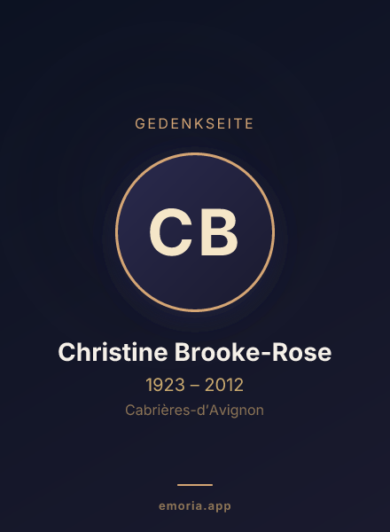 Gedenkportrait von Christine Brooke-Rose