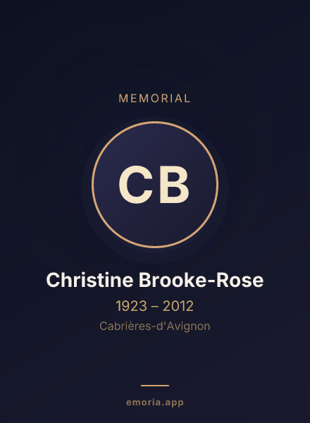 Memorial portrait of Christine Brooke-Rose