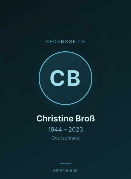 Gedenkportrait von Christine Broß