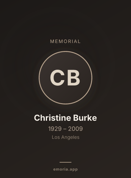 Memorial portrait of Christine Burke