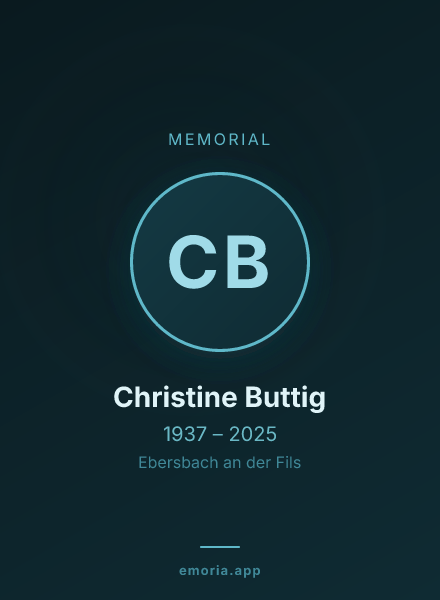Memorial portrait of Christine Buttig
