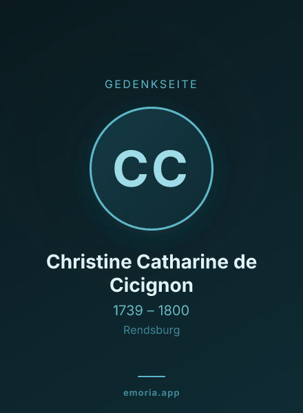 Gedenkportrait von Christine Catharine de Cicignon