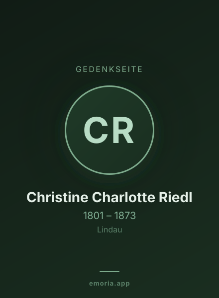 Gedenkportrait von Christine Charlotte Riedl
