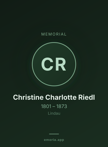 Memorial portrait of Christine Charlotte Riedl