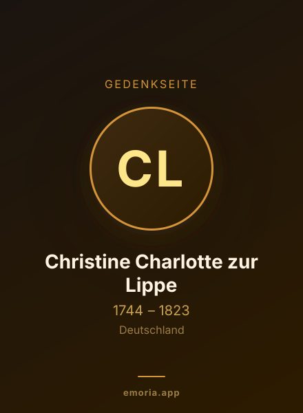 Gedenkportrait von Christine Charlotte zur Lippe