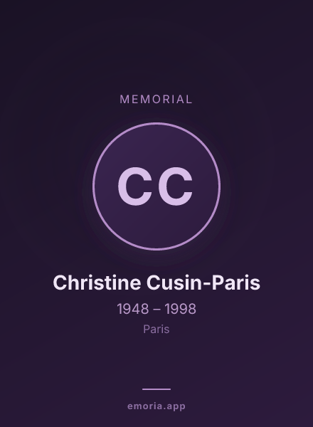 Memorial portrait of Christine Cusin-Paris