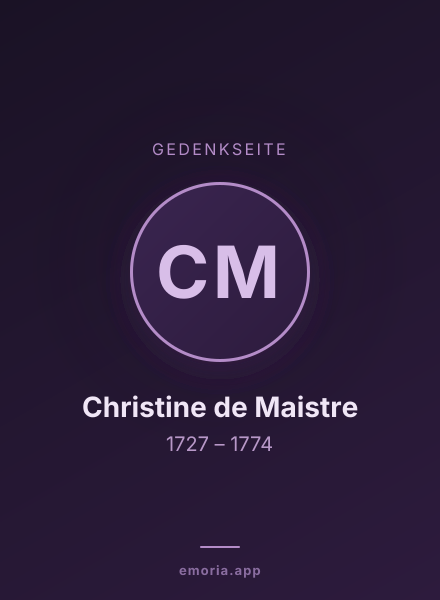 Gedenkportrait von Christine de Maistre
