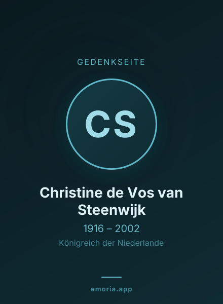 Gedenkportrait von Christine de Vos van Steenwijk