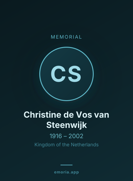Memorial portrait of Christine de Vos van Steenwijk
