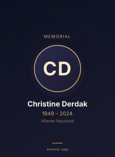 Memorial portrait of Christine Derdak