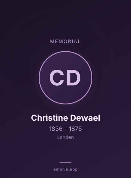 Memorial portrait of Christine Dewael