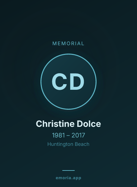 Memorial portrait of Christine Dolce