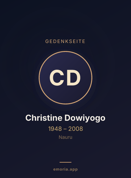 Gedenkportrait von Christine Dowiyogo