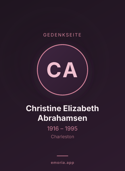 Gedenkportrait von Christine Elizabeth Abrahamsen