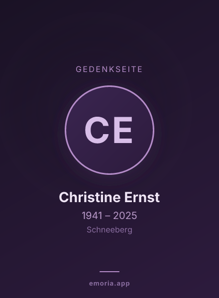 Gedenkportrait von Christine Ernst