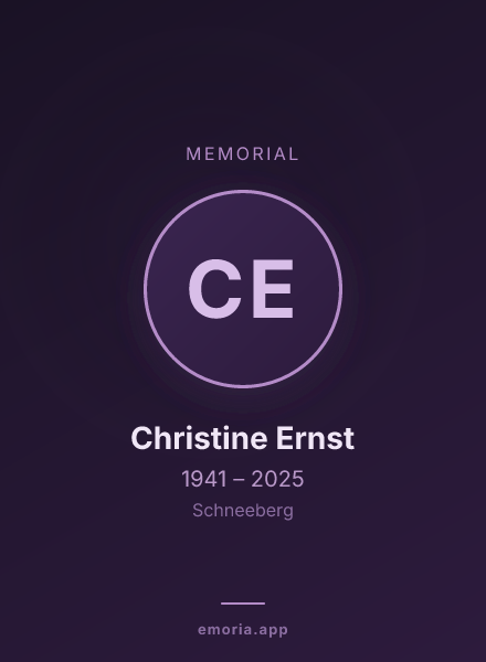 Memorial portrait of Christine Ernst