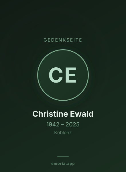 Gedenkportrait von Christine Ewald