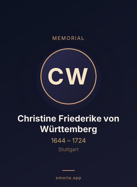 Memorial portrait of Christine Friederike von Württemberg