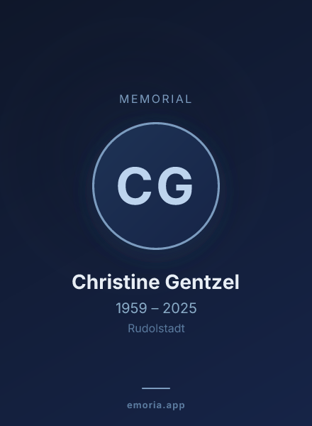 Memorial portrait of Christine Gentzel
