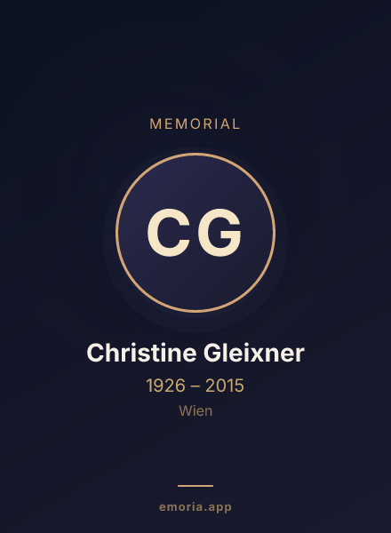 Memorial portrait of Christine Gleixner