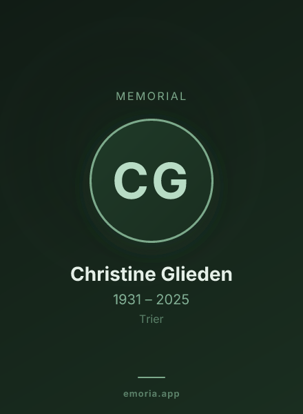 Memorial portrait of Christine Glieden