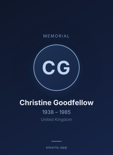 Memorial portrait of Christine Goodfellow