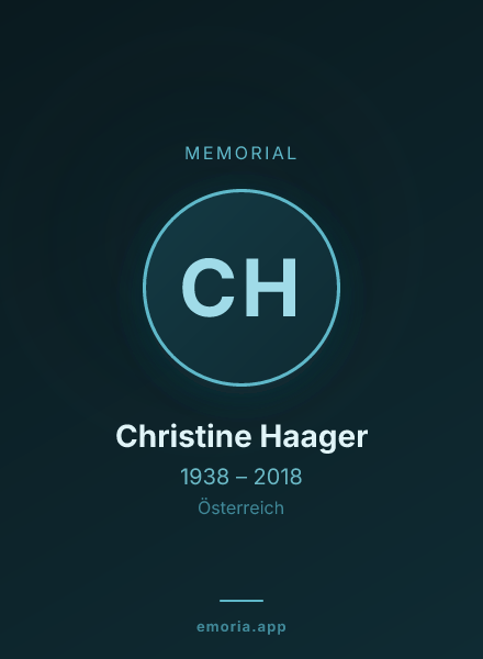 Memorial portrait of Christine Haager