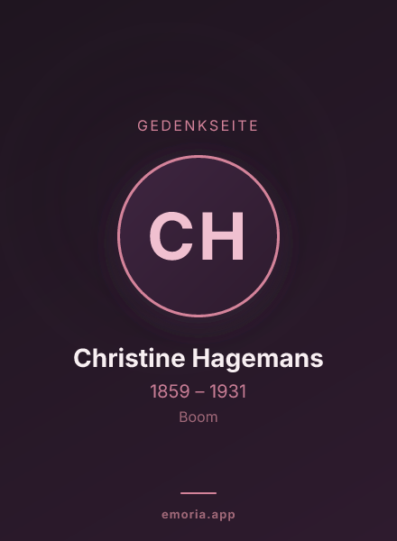 Gedenkportrait von Christine Hagemans