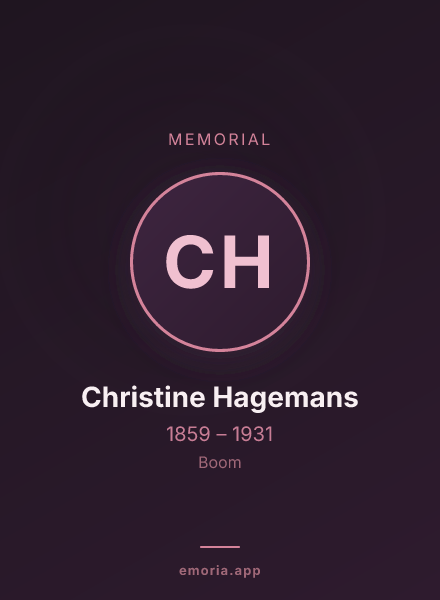 Memorial portrait of Christine Hagemans