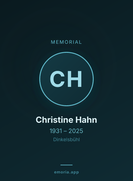 Memorial portrait of Christine Hahn