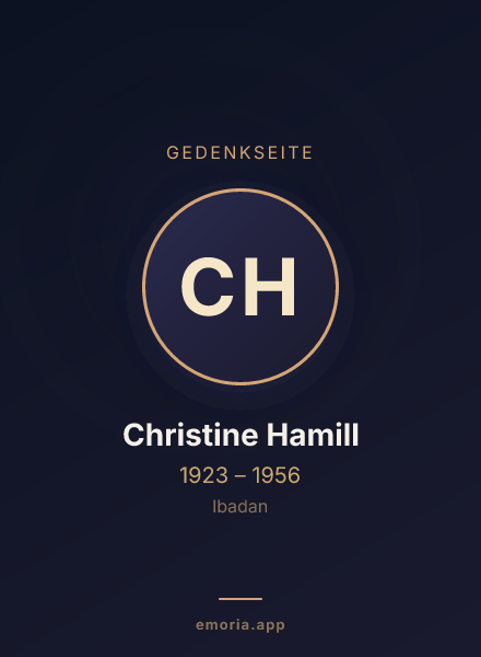 Gedenkportrait von Christine Hamill