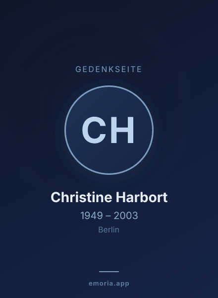 Gedenkportrait von Christine Harbort