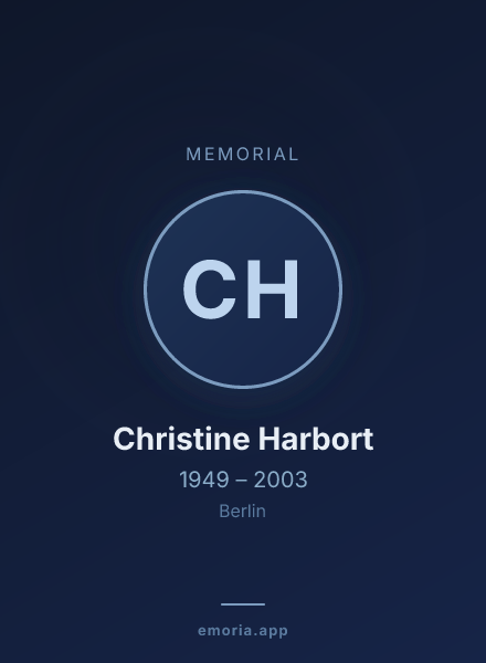 Memorial portrait of Christine Harbort