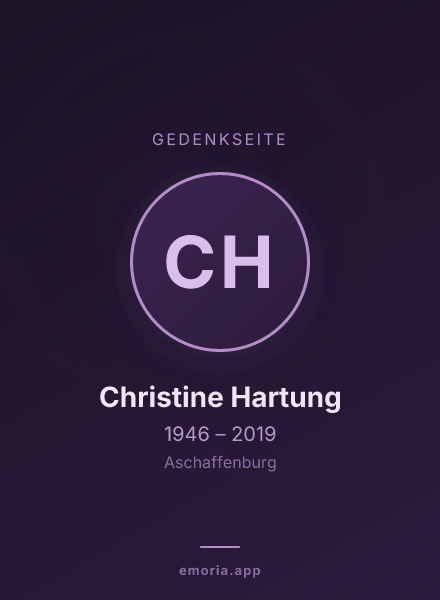 Gedenkportrait von Christine Hartung
